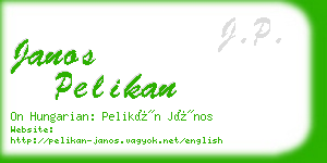 janos pelikan business card